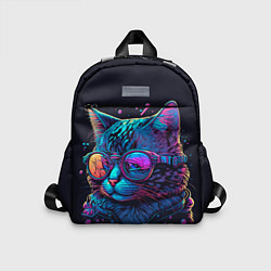 Детский рюкзак Кот неоновый, цвет: 3D-принт