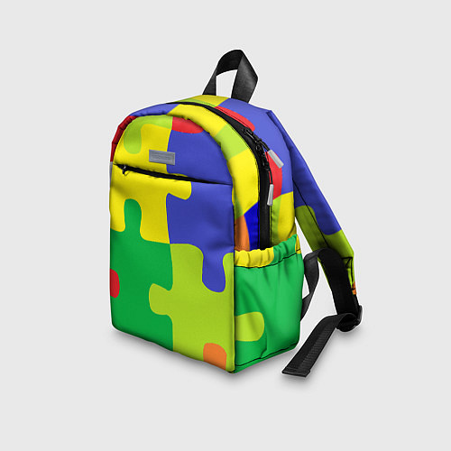 Детский рюкзак Пазлы разноцветные / 3D-принт – фото 3