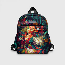 Детский рюкзак Цветочный паттерн с цветами и листьями