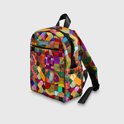 Детский рюкзак Лоскутное шитье, пэчворк из нейросети, цвет: 3D-принт — фото 2