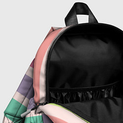 Детский рюкзак Черный кот рыцарь в доспехах с сердечками, цвет: 3D-принт — фото 2