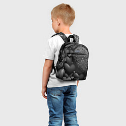 Детский рюкзак Арт нейросети черно-белые сердца, цвет: 3D-принт — фото 2