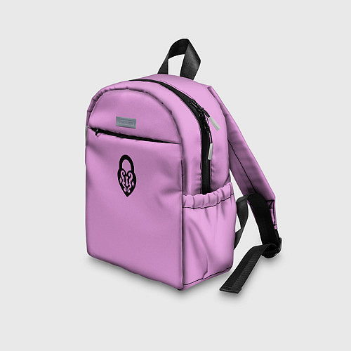 Детский рюкзак Замочек к ключику розовый / 3D-принт – фото 3