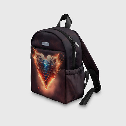 Детский рюкзак Каменное сердце в неоновом красном электрическом с / 3D-принт – фото 3