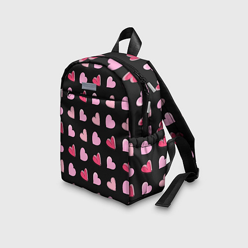 Детский рюкзак Валентинки на черном фоне / 3D-принт – фото 3