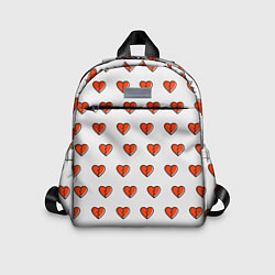 Детский рюкзак Разбитые сердца на белом фоне, цвет: 3D-принт