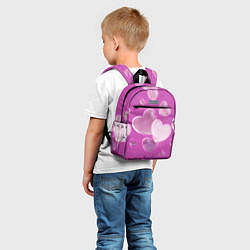 Детский рюкзак Сердца на розовов фоне, цвет: 3D-принт — фото 2