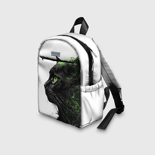 Детский рюкзак Кот с зелеными глазами / 3D-принт – фото 3