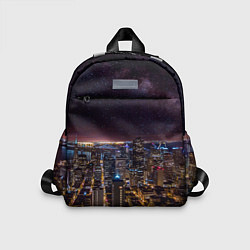 Детский рюкзак Ночной город и звёзды на небе, цвет: 3D-принт