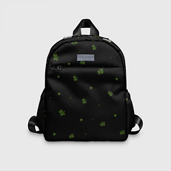 Детский рюкзак Четырехлистный клевер на черном фоне, цвет: 3D-принт