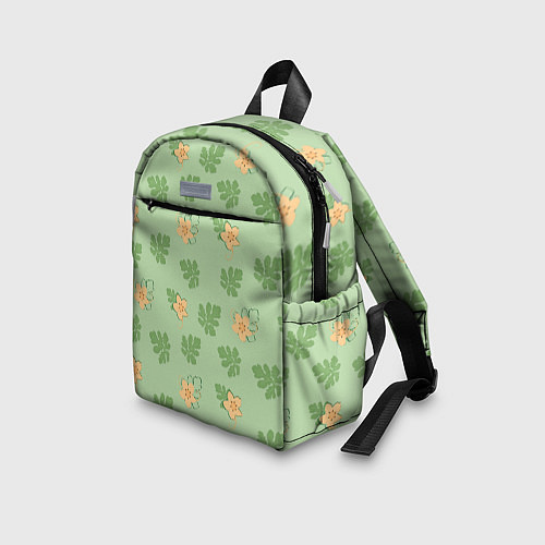 Детский рюкзак Узор из цветков и листьев арбуза / 3D-принт – фото 3