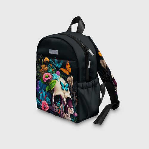 Детский рюкзак Цветочный череп / 3D-принт – фото 3