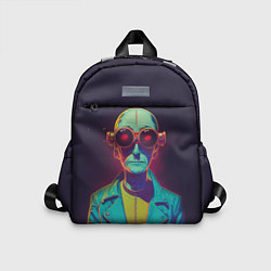 Детский рюкзак Голова лысого ученого киберпанка, цвет: 3D-принт