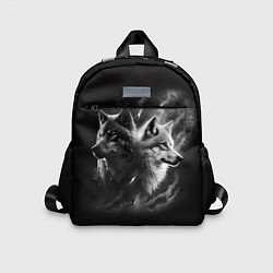 Детский рюкзак Волки - белый и черный, цвет: 3D-принт