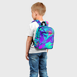 Детский рюкзак Неоновые краски разводы, цвет: 3D-принт — фото 2