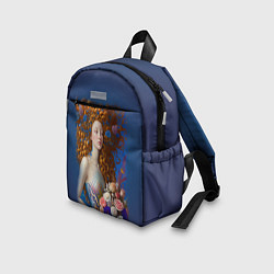 Детский рюкзак Русалка в стиле Ренессанса с цветами, цвет: 3D-принт — фото 2