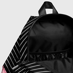 Детский рюкзак Узор в черную и розовую полоску, цвет: 3D-принт — фото 2