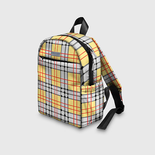 Детский рюкзак Светлые квадраты и линии / 3D-принт – фото 3