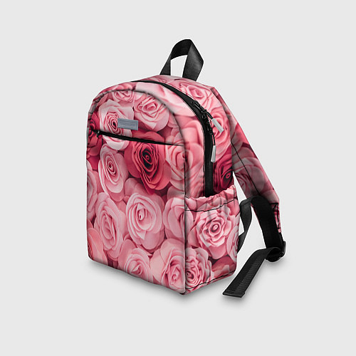 Детский рюкзак Чайная пыльная роза - нежно розовый цветок / 3D-принт – фото 3