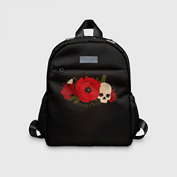 Детский рюкзак Череп среди цветов, цвет: 3D-принт