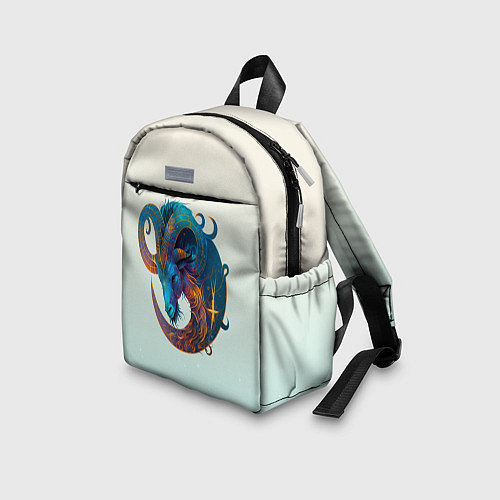 Детский рюкзак Козерог на приятном светлом фоне / 3D-принт – фото 3