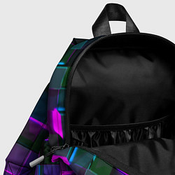 Детский рюкзак Неоновые линии и кубы, цвет: 3D-принт — фото 2
