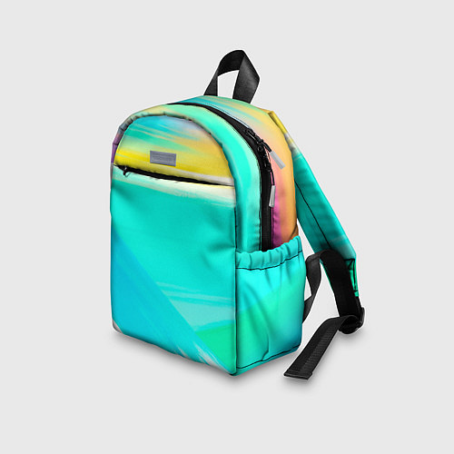 Детский рюкзак Абстрактные цветные линии - диагонали / 3D-принт – фото 3