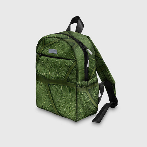 Детский рюкзак Текстура зелёной листы / 3D-принт – фото 3