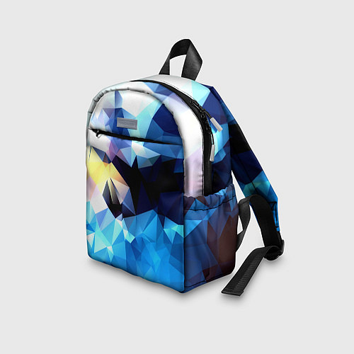 Детский рюкзак Polygon blue abstract collection / 3D-принт – фото 3