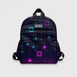 Детский рюкзак Светящиеся неоновые квадраты, цвет: 3D-принт