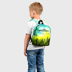 Детский рюкзак Green abstract colors, цвет: 3D-принт — фото 2