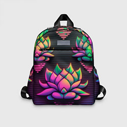 Детский рюкзак Неоновый лотос, цвет: 3D-принт