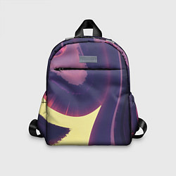 Детский рюкзак Фиолетовые и жёлтые абстрактные волны, цвет: 3D-принт