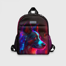 Детский рюкзак Кибер-собака неон, цвет: 3D-принт