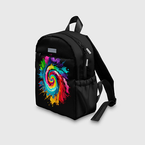Детский рюкзак Тай-дай разноцветная спираль / 3D-принт – фото 3