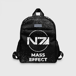 Детский рюкзак Mass Effect с потертостями на темном фоне, цвет: 3D-принт