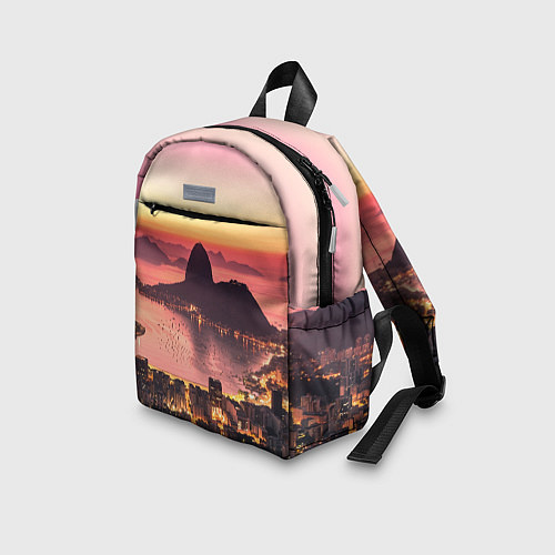Детский рюкзак Розовый город между скал / 3D-принт – фото 3