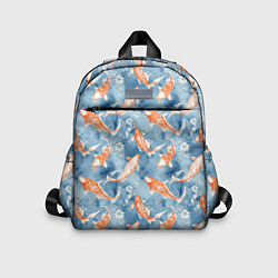 Детский рюкзак Золотые рыбки паттерн, цвет: 3D-принт