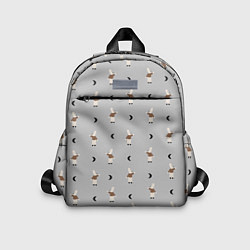 Детский рюкзак Зайка и луна - паттерн серый, цвет: 3D-принт