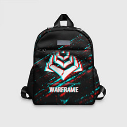 Детский рюкзак Warframe в стиле glitch и баги графики на темном ф, цвет: 3D-принт