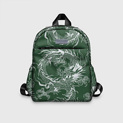 Детский рюкзак Татуировка дракона на зеленом фоне