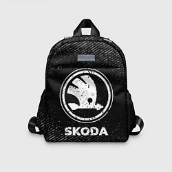 Детский рюкзак Skoda с потертостями на темном фоне, цвет: 3D-принт