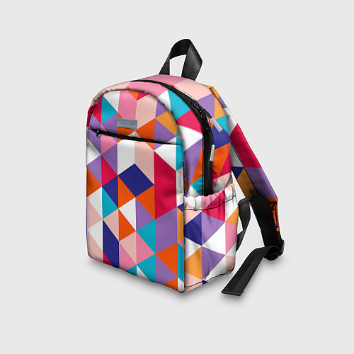 Детский рюкзак Ромбический разноцветный паттерн / 3D-принт – фото 3