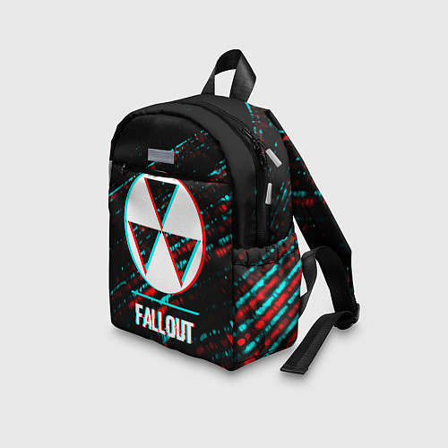 Детский рюкзак Fallout в стиле glitch и баги графики на темном фо / 3D-принт – фото 3