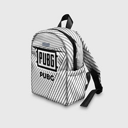 Детский рюкзак Символ PUBG на светлом фоне с полосами, цвет: 3D-принт — фото 2