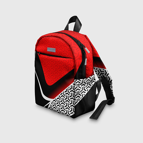 Детский рюкзак Геометрическая униформа - красная / 3D-принт – фото 3