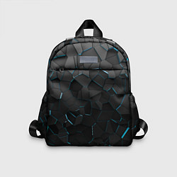 Детский рюкзак Плиты с синей неоновой подсветкой, цвет: 3D-принт