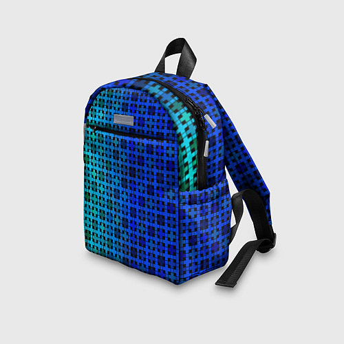 Детский рюкзак Сине-зеленый геометрический узор / 3D-принт – фото 3