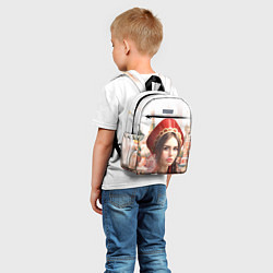 Детский рюкзак Девушка в кокошнике с косой - кремль, цвет: 3D-принт — фото 2