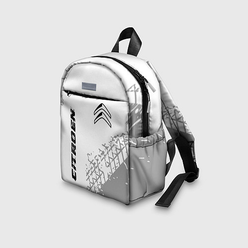 Детский рюкзак Citroen speed на светлом фоне со следами шин: надп / 3D-принт – фото 3